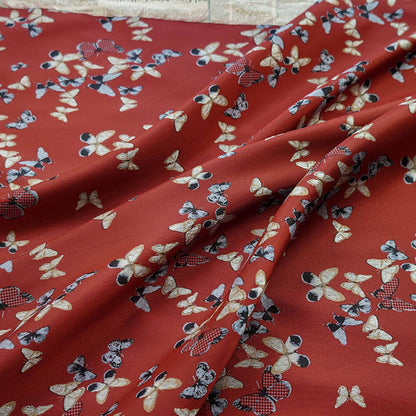Gold Thread Butterfly Jacquard Fabric: Chinese Painting Style, 59" Wide