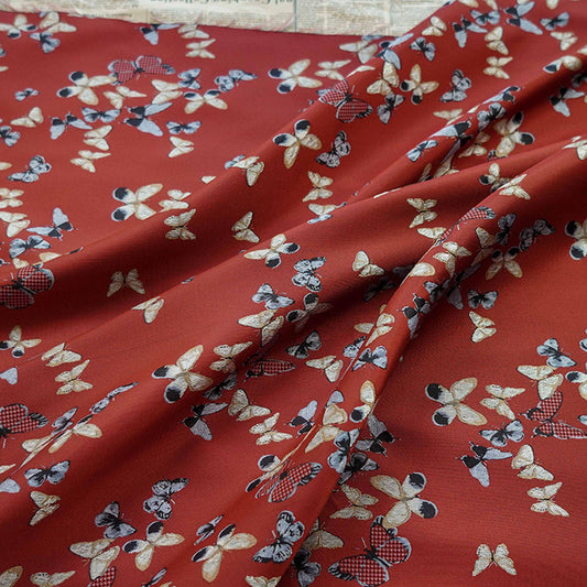 Tissu jacquard papillon à fil d'or : style peinture chinoise, 150 cm de large