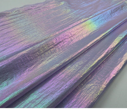 Tissu en nylon matelassé holographique : matériau imperméable pour doudoune en duvet d'oie