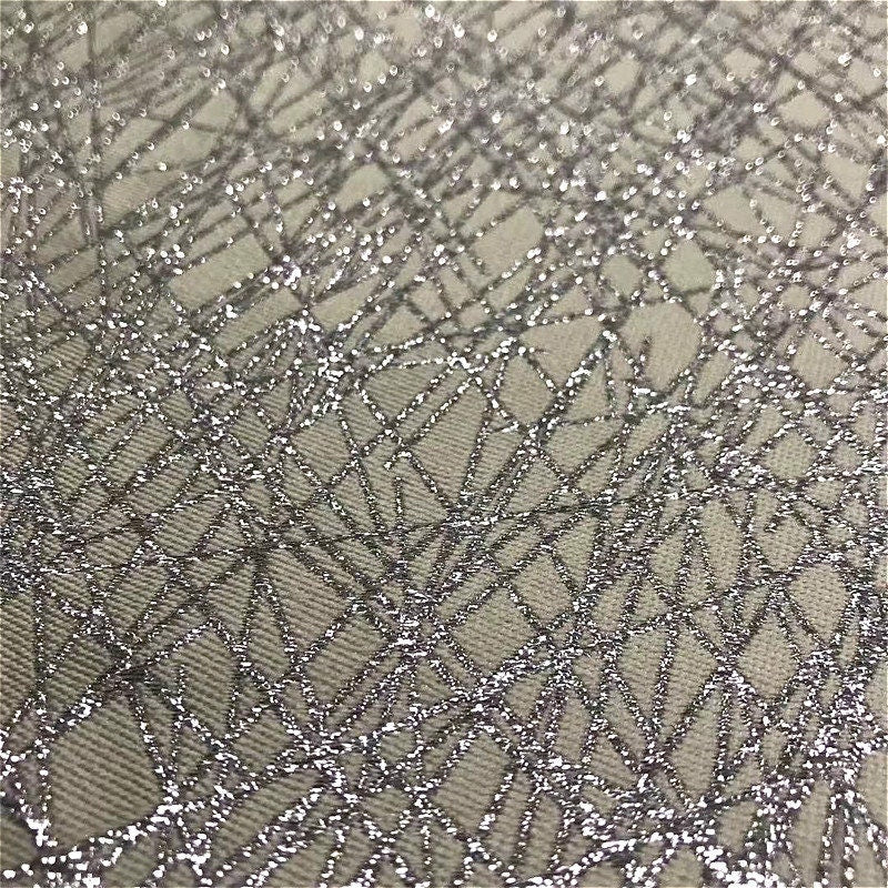 Tissu jacquard à fil argenté : ameublement et matelassage haut de gamme, 145 cm de large