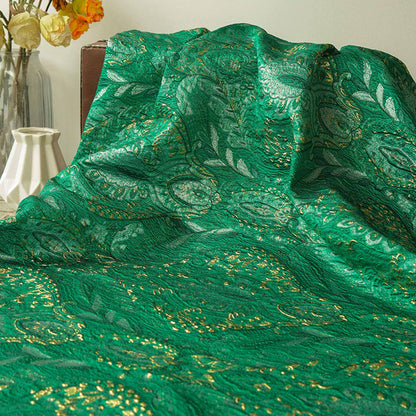 Embossed Jacquard Fabric: Fresh Green European Designer Upholstery, Quilting & Sewing