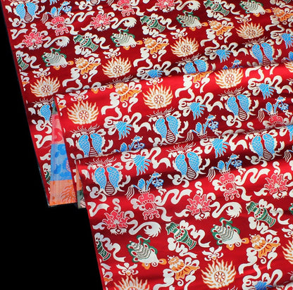 Pisces Fish Brocade Fabric: 58"W Chinese Rayon Sewing Material