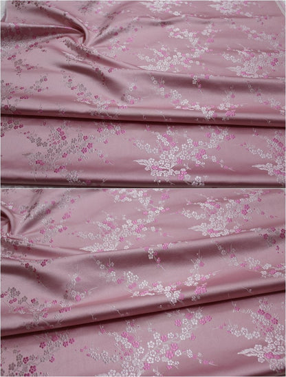 Tissu brocart de soie à motif de fleurs de prunier : tapisserie pour coussin Cheongsam de 150 cm de large