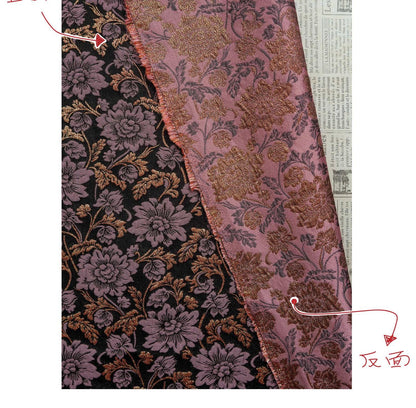 Baroque Floral Jacquard Fabric | Embossed Gold Brocade Upholstery