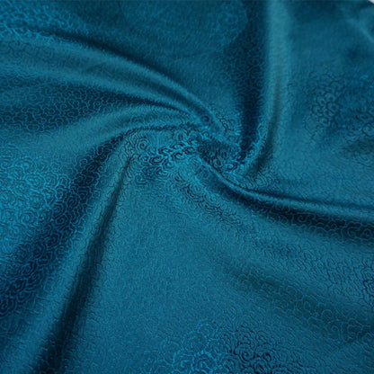 Brocart de rayonne turquoise : Damas chinois, 75 cm de large - Vendu au mètre