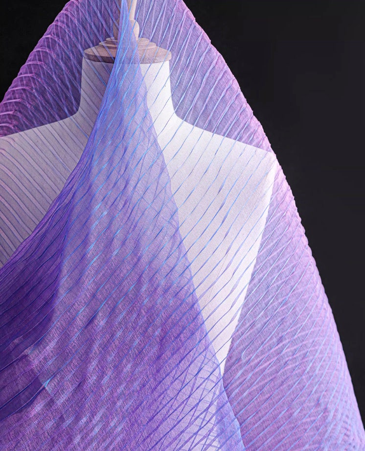 Reflective Organza Fabric: Mermaid Water Texture, 57" Wide