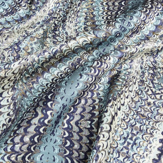 Tissu jacquard à motif plumes : revêtement d’ameublement à texture 3D, 140 cm de large