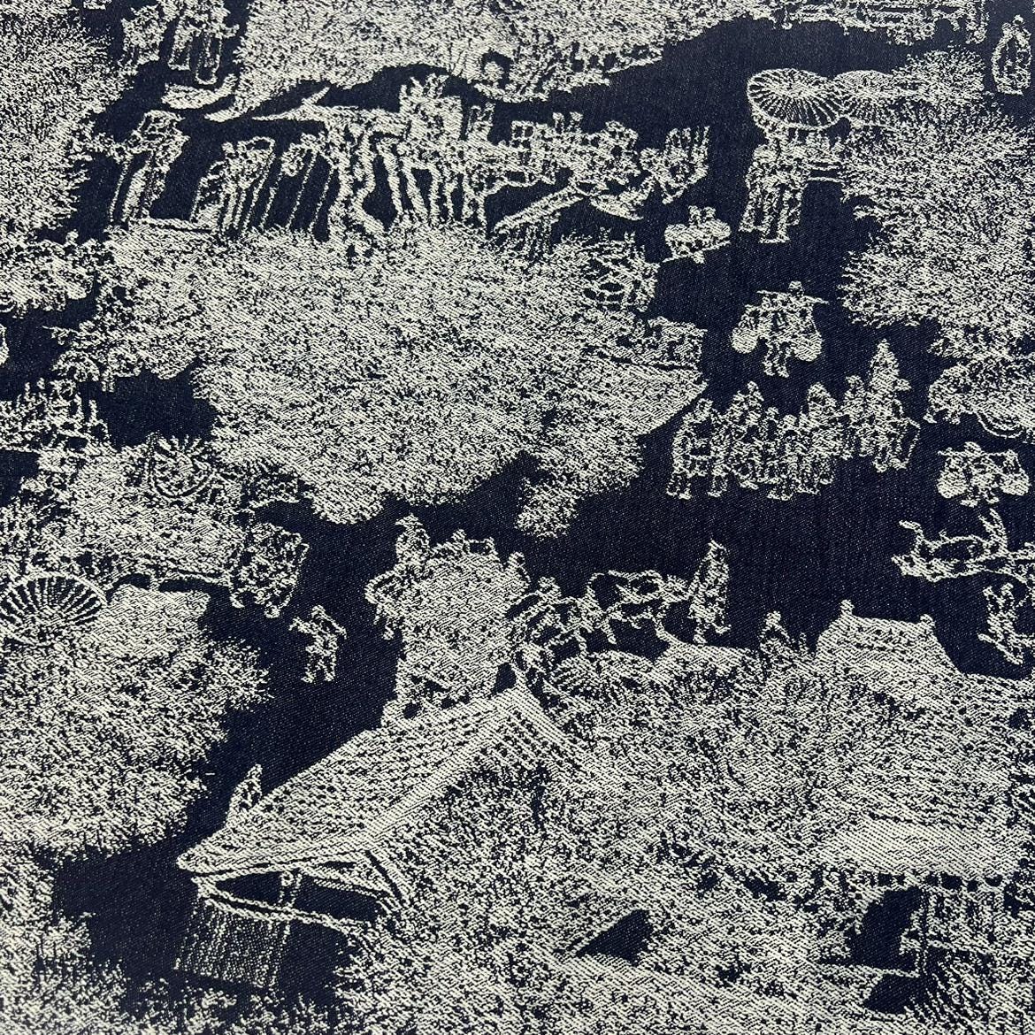 Jacquard Denim Fabric: Qingming Riverside Design, Upholstery & Sewing, 59"