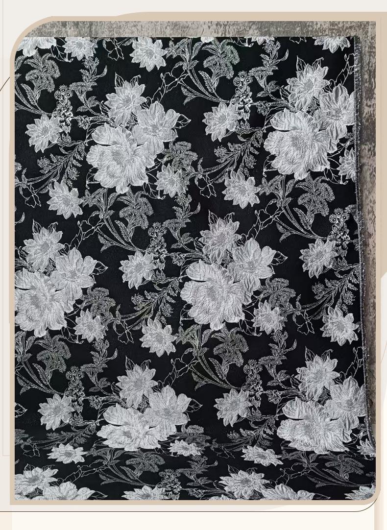 Gold Floral Jacquard Fabric: Metallic Brocade for Sewing - 59" Wide