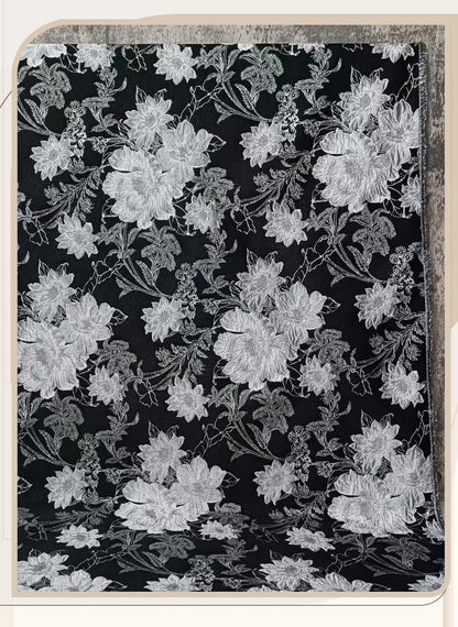Gold Floral Jacquard Fabric: Metallic Brocade for Sewing - 59" Wide