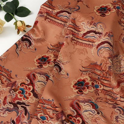 Tissu jacquard satiné : 150 cm de large, imprimé numérique en soie shantung – Ameublement, costumes, décoration