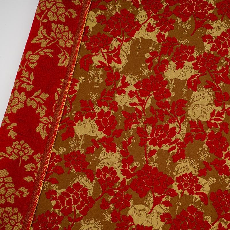 Floral Dragon Chenille Velvet Fabric ��� Chinese Sty" Wide