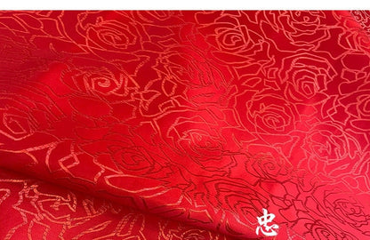 China Red Silk Brocade Damask Fabric: 59" Wide, Costume & Decor