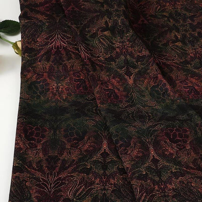 Gold Ink Floral Jacquard Acetate Satin Fabric ��"W, Bridal Wear