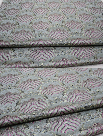 Ocean Waves Silk Rayon Brocade Fabric: Dressmaking Material (29.5"/75cm)