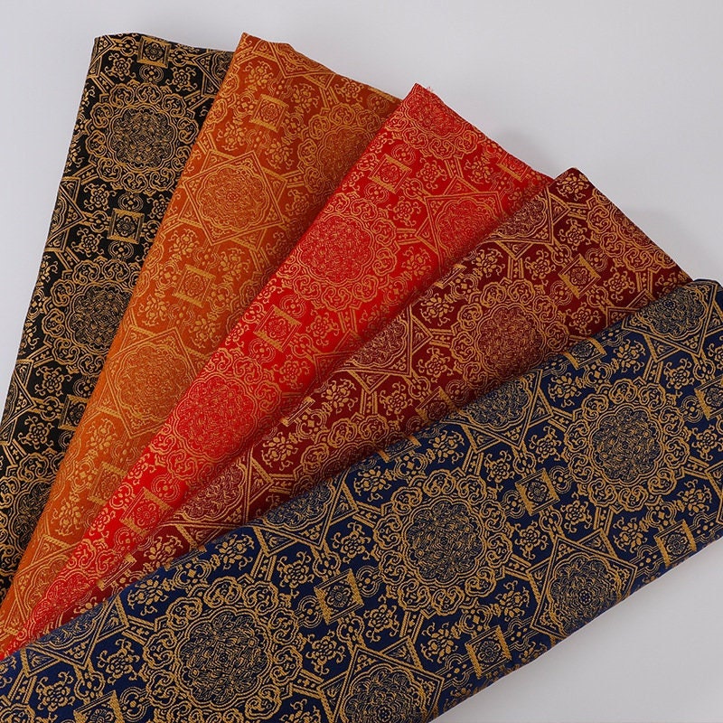 Auspicious Jacquard Brocade Fabric: 59"W Thangka Embroidery, Bohemia Decor