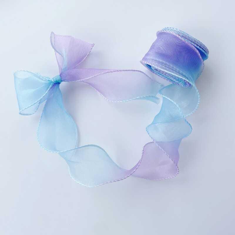 Gradient Organza Ribbon: 4cm Fishtail Yarn, DIY Crafts (10 Yards)