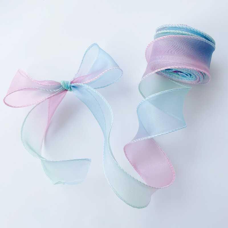 Gradient Organza Ribbon: 4cm Fishtail Yarn, DIY Crafts (10 Yards)