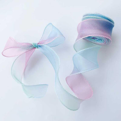 Gradient Organza Ribbon: 4cm Fishtail Yarn, DIY Crafts (10 Yards)