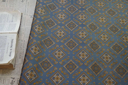 Nishijin Ori Brocade Fabric: Japanese Pavilion Pattern, 63"W Rayon Blend