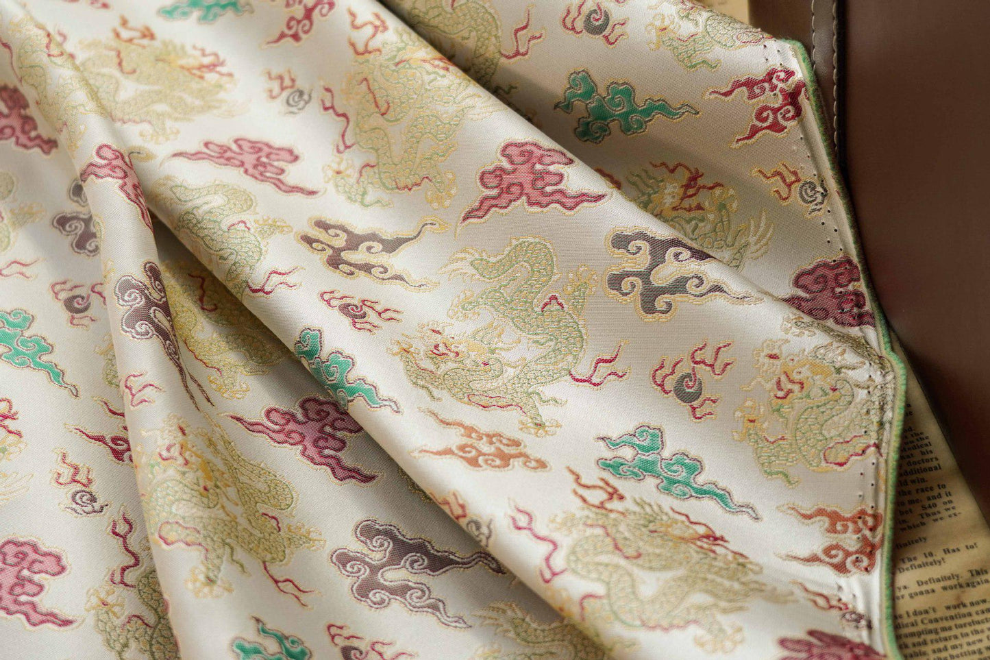 Dragon Brocade Fabric: Chinese Style Upholstery, Costume, Decor (65"W)