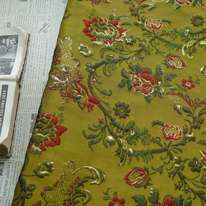 Baroque Floral Jacquard Brocade Fabric: European Palace Style, 57"