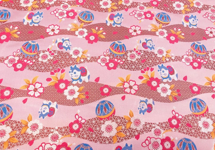 Japanese Nishijin Kitten Jacquard Brocade Fabric - Kimono Sewing, 59" Wide