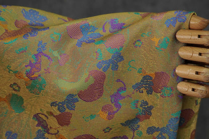 Gold Accents Brocade Fabric - Gourd Jacquard, 59" Wide