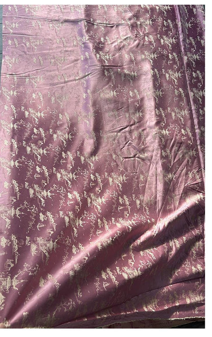 Tissu satiné à motifs de peintures anciennes : 147 cm de large, impression numérique, soie thé