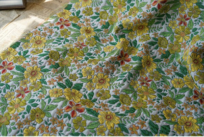 Tissu jacquard à motifs floraux : tissu d'ameublement rétro 3D, tissu pour la confection de robes de bal