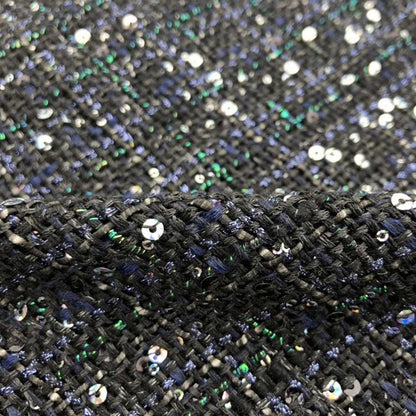 Sequin Tweed Fabric: Coarse Woven Sparkle Material - 59"W