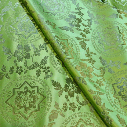 Floral Jacquard Brocade Fabric: Chinese Mongolian Style Rayon (29.5" Wide)