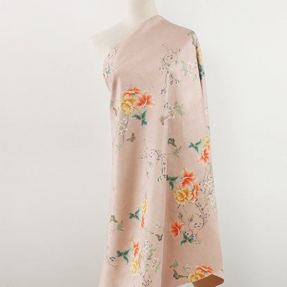Floral Faux Suede Fabric: 59" Wide Polyester Upholstery