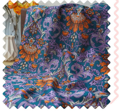 Floral Jacquard Fabric: Ancient Colors 3D Texture, 59"W
