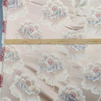 Tissu brocart pivoine : 140 cm de large, rayonne, textile tibétain