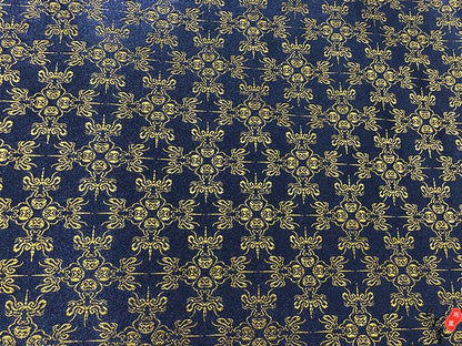 Navy Silk Brocade Fabric: Dragon Cheongsam Jacquard (29.5" W)