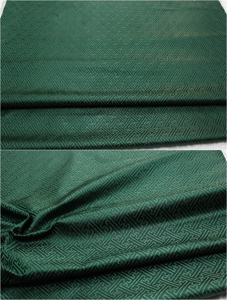 Chinese Brocade Fabric: Fret Pattern Silk Rayon Blend (29.5" Wide)