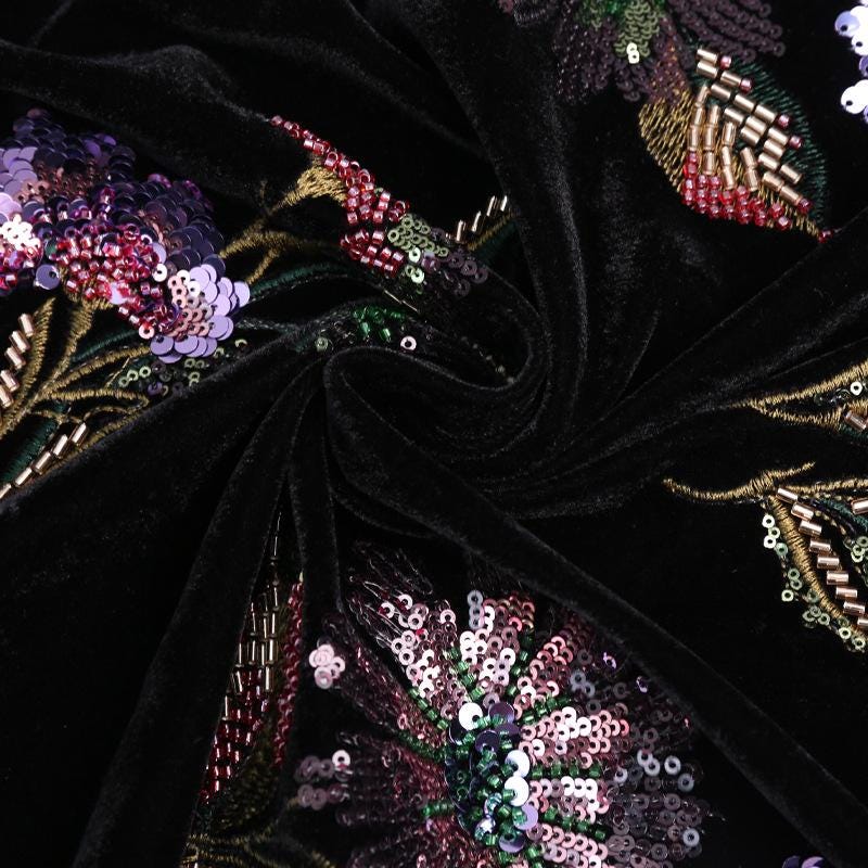3D Floral Beaded Silk Jacquard Fabric: Wedding Dress, Evening Wear