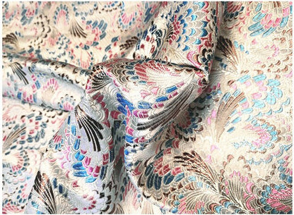Celosia Silk Brocade Fabric: Cheongsam Qipao Upholstery, 29.5"W