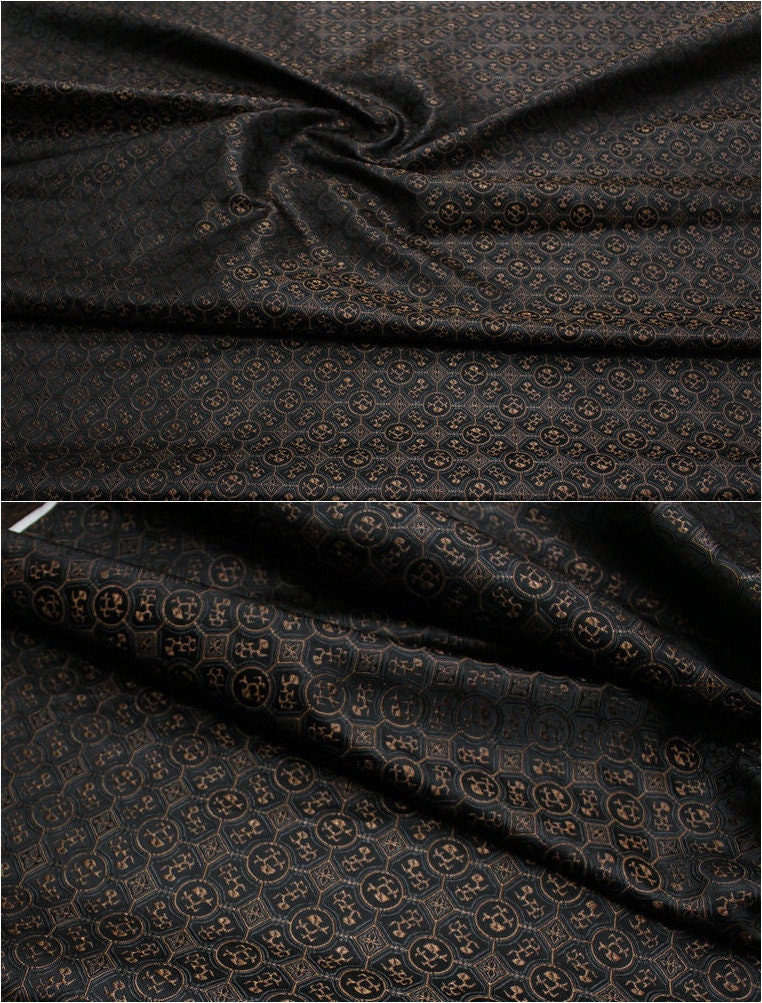 Tissu brocart jacquard à motifs floraux : mélange de soie et de rayonne de style Tang chinois