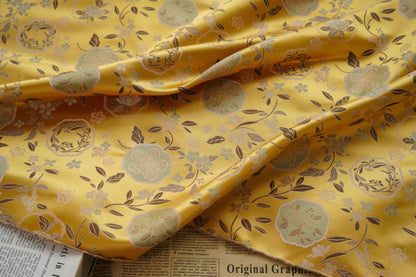 Floral Brocade Fabric: 63"W Rayon Damask for Sewing & Upholstery