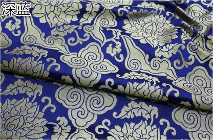 Lotus Brocade Fabric: Chinese Qipao Cheongsam Sewing, Upholstery (29" Wide)