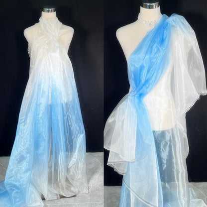 Gradient Organza Fabric: Colorful Wedding Dress Net Yarn, 59"W