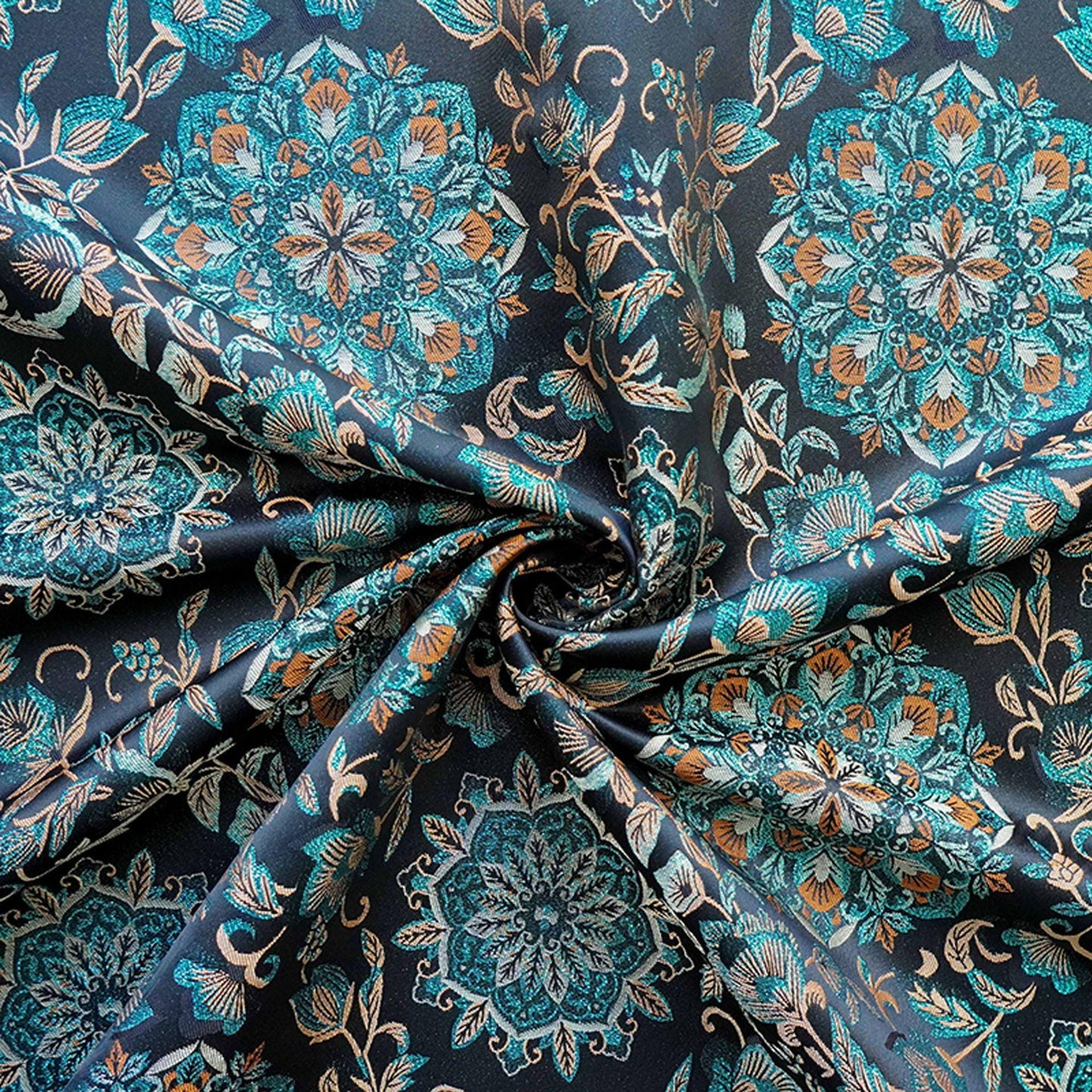 Jacquard floral irisé de luxe avec fils d'or ��� Mode et artisanat Fabr"Large