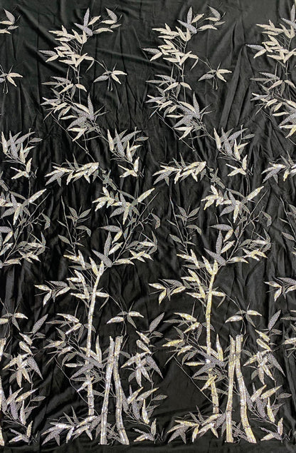 Tissu velours perlé : motif de pilier brodé de 43 pouces de large