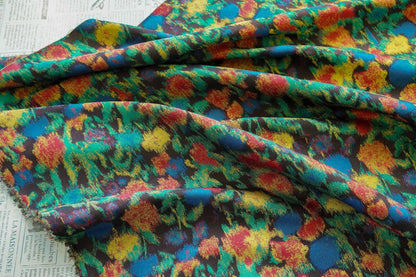 Abstract Floral Jacquard Fabric: Upholstery & Fashion Textile