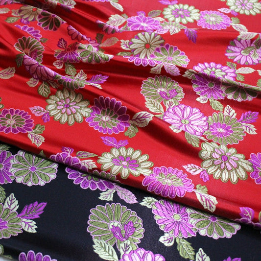 Chrysanthemum Brocade Fabric: 29.5" Wide Satin Silk Cheongsam Upholstery
