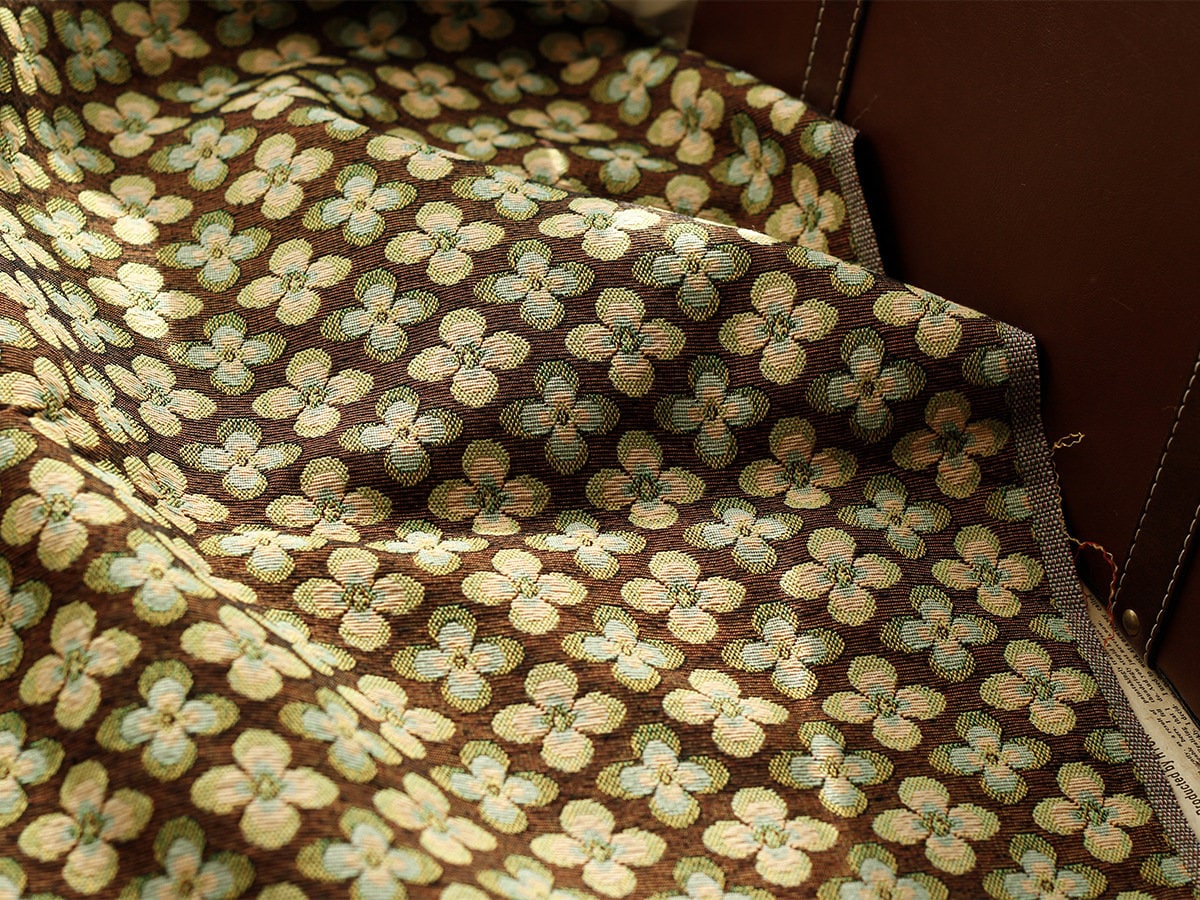 Floral Jacquard Upholstery Fabric: Victorian Edwardian Style, 59" Wide