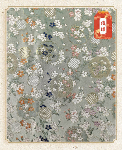 Japanese Dianthus Silk Brocade Fabric: Kimono Bowknot Sewing Material