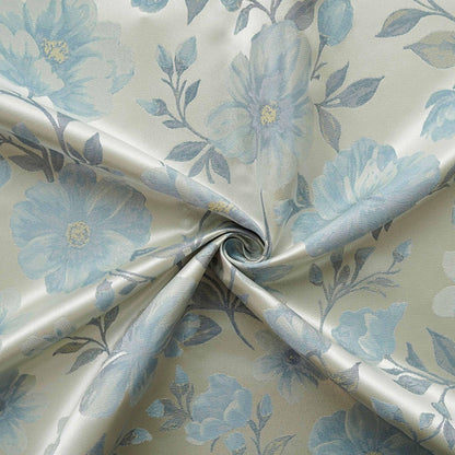 Tissu brocart jacquard à motif floral bleu élégant ��� Cheongsam, canapé, textile de décoration intérieure"W